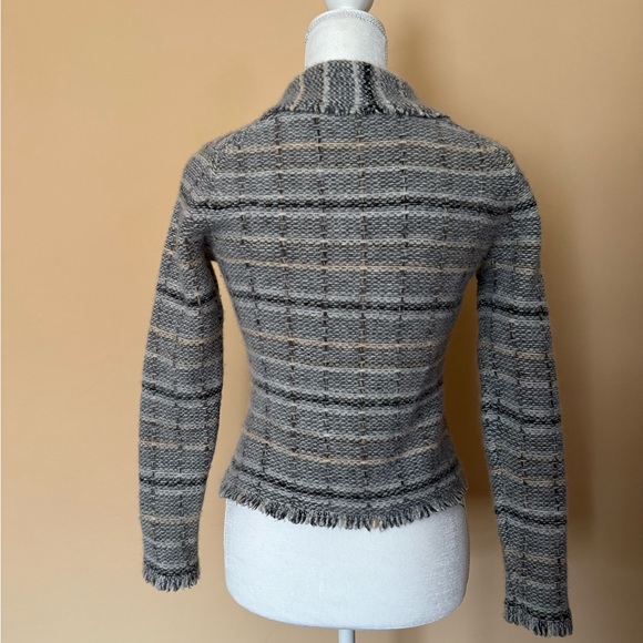 NWOT Banana Republic Women XS/S Wool Angora Rabbit Hair Fringe Cardigan Jacket - Picture 5 of 8